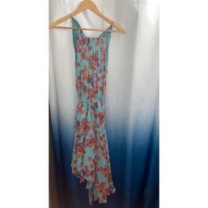 Asymmetrical floral dress!